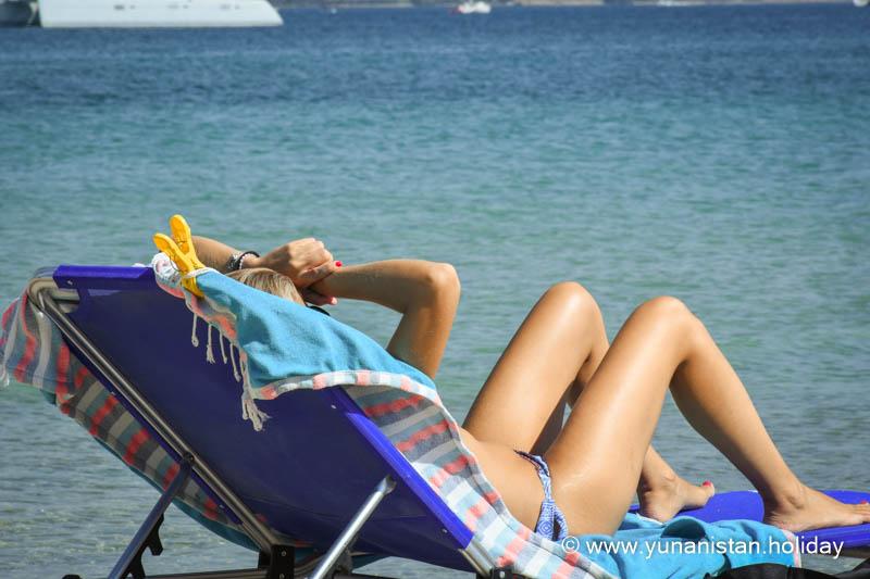 Antiparos adası plaj